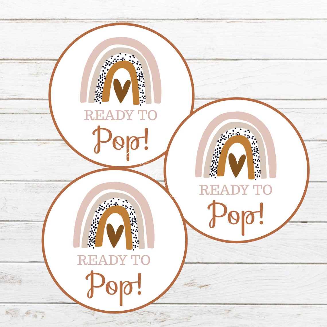 Ready to POP Labels Printable Boho Rainbow Favor Toppers | Etsy