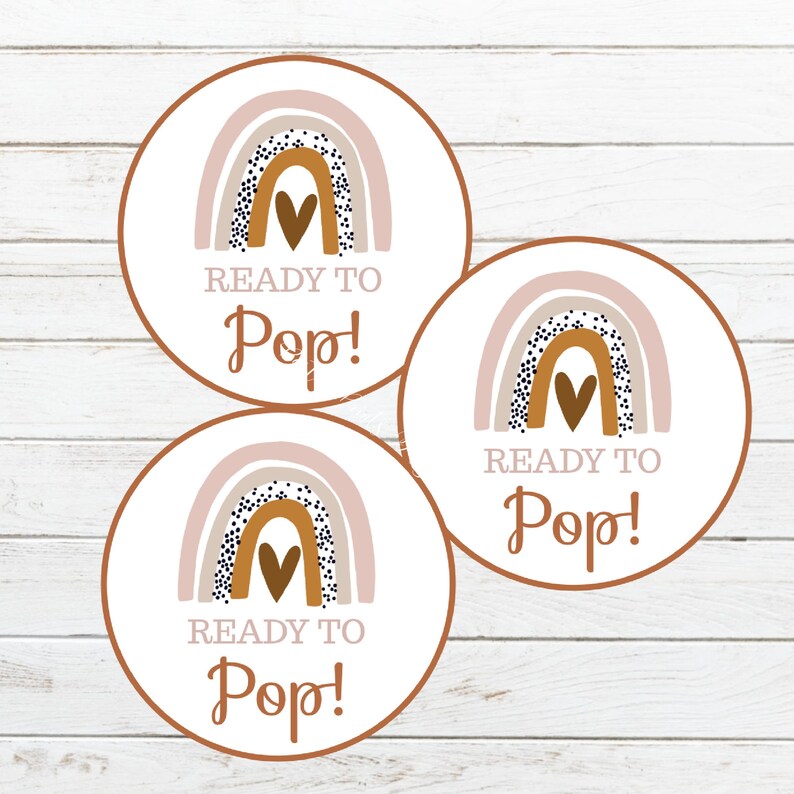 Ready to POP Labels Printable Boho Rainbow Favor Toppers | Etsy