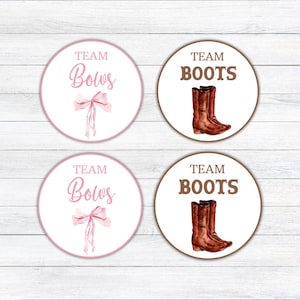 Boots or Bows Gender Reveal Favor Tags: Team Boy or Girl (PRINTABLE)