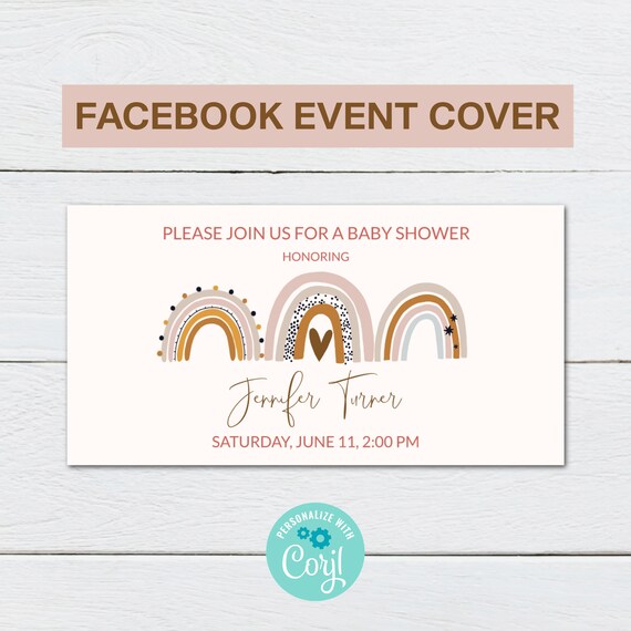 EDITABLE Baby Shower Facebook Event Cover Photo Boho Rainbow Etsy editable-baby-shower-facebook-event-cover-photo-boho-rainbow-etsy