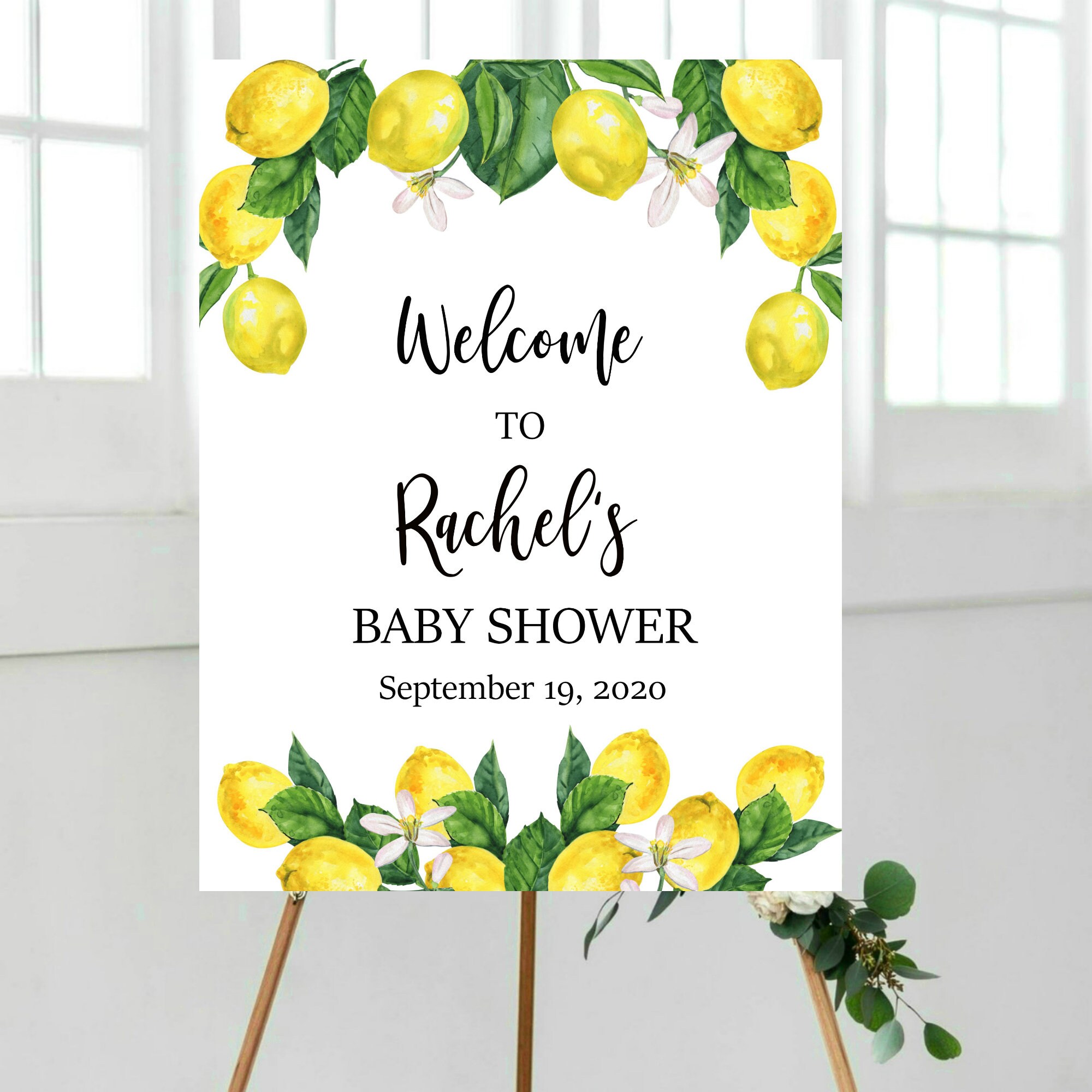 PRINTABLE Lemon Welcome Sign Baby Shower Welcome Sign | Etsy