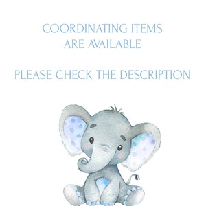 Elephant Favor Tags, Personalized Labels Blue Floral Elephant, Circle ...