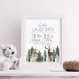 Letrero imprimible con estadísticas de nacimiento de aventura, anuncio de nacimiento de niño, regalo para mamá, letrero personalizado con estadísticas de recién nacido, arte de pared para habitación infantil
