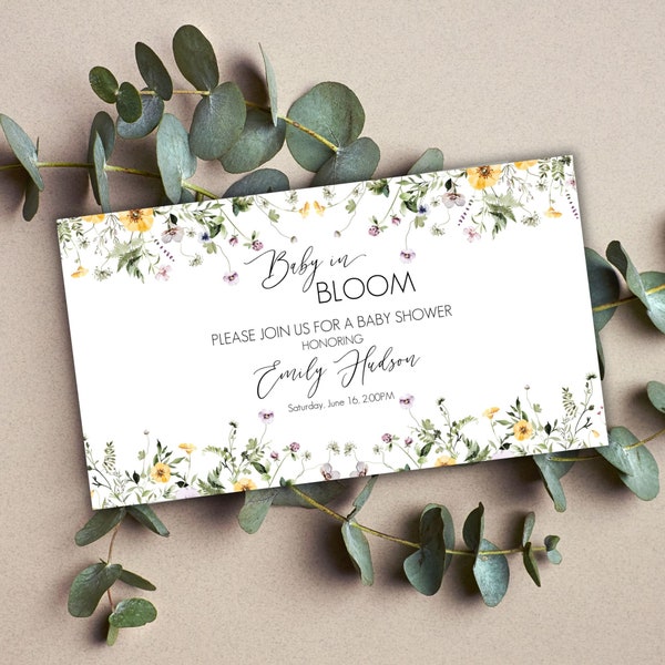 Baby in Bloom Baby Shower EDITABLE Facebook Event Cover Photo - Wildflower Baby Shower Facebook Event Header - Baby in Bloom Themed, Canva