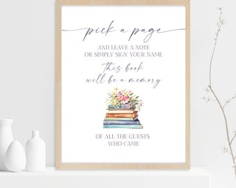 Storybook Baby Shower Guest Book Sign: Library Theme (Digital Download)