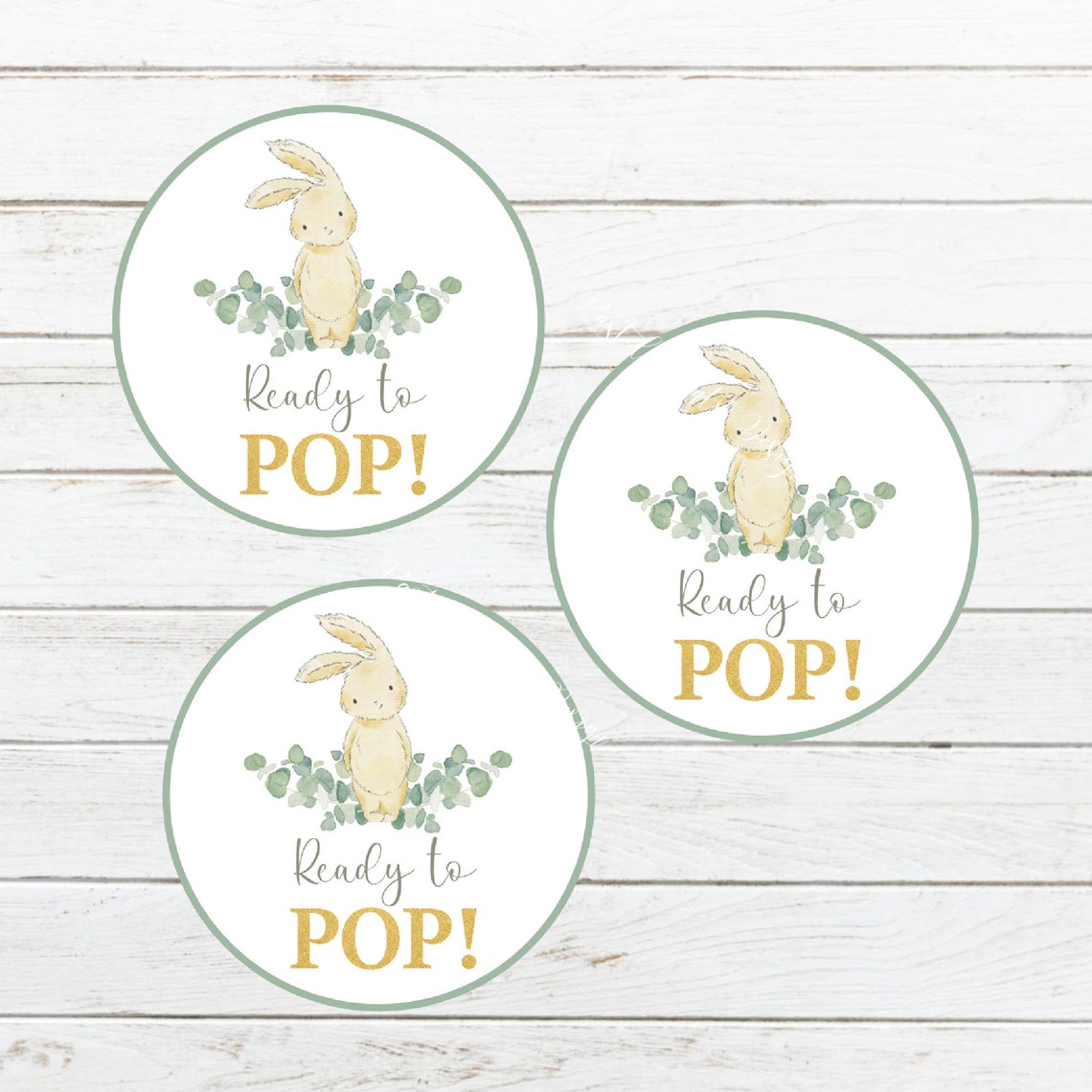 Ready to POP Labels Printable Bunny Gender Neutral Favor - Etsy
