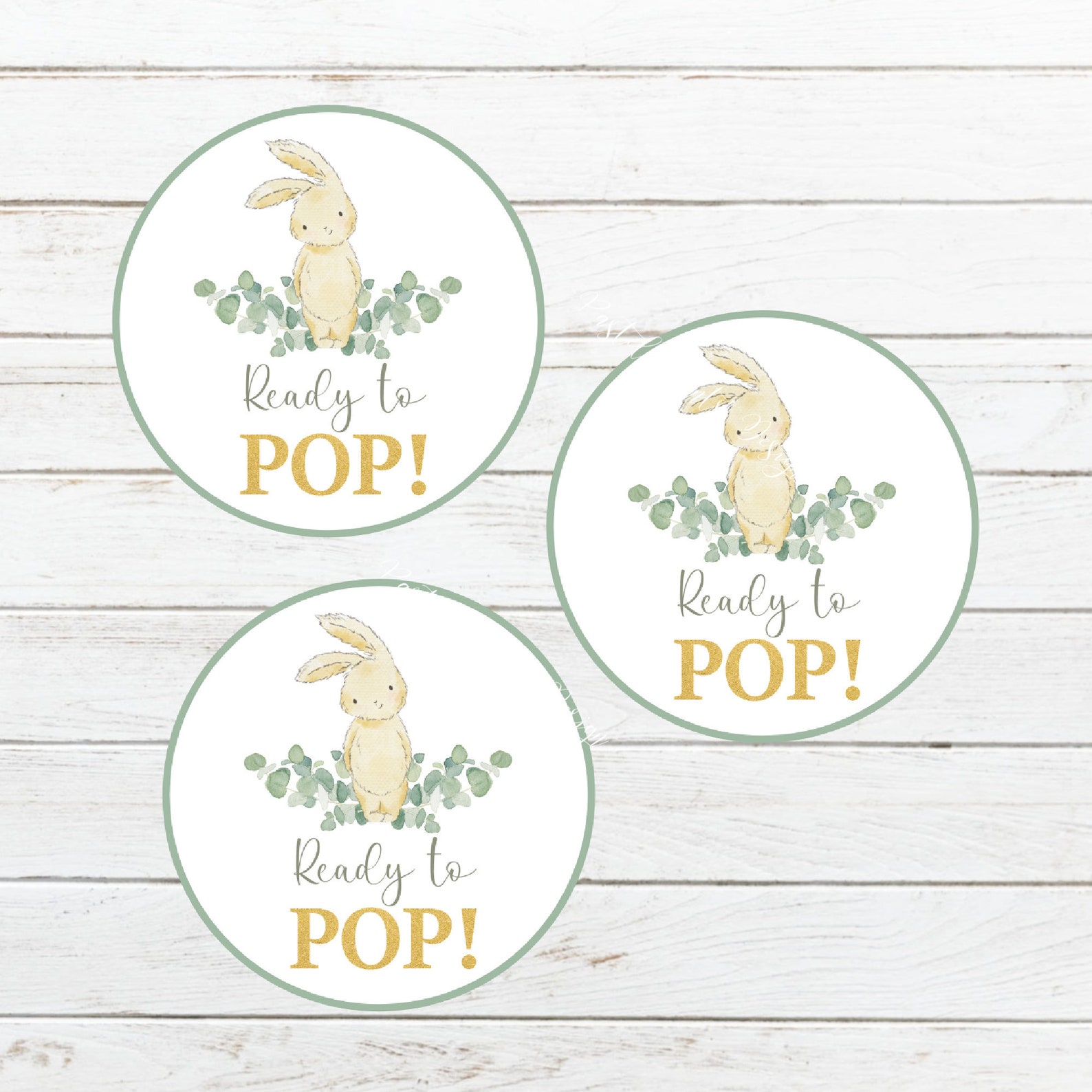 Ready to POP Labels Printable Bunny Gender Neutral Favor - Etsy