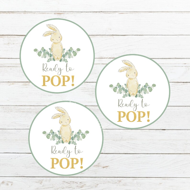 Ready to POP Labels Printable Bunny Gender Neutral Favor - Etsy