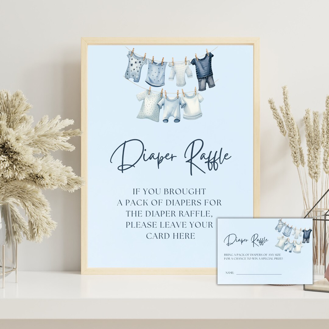 Clothes Line Raffle Clothesline Diaper Raffle Sign and Cards (digital Download) - Etsy