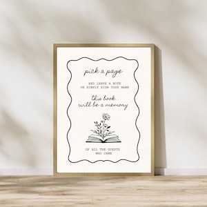 Hand Drawn Memory Book Sign: Baby Shower Guest Book (Digital Download)