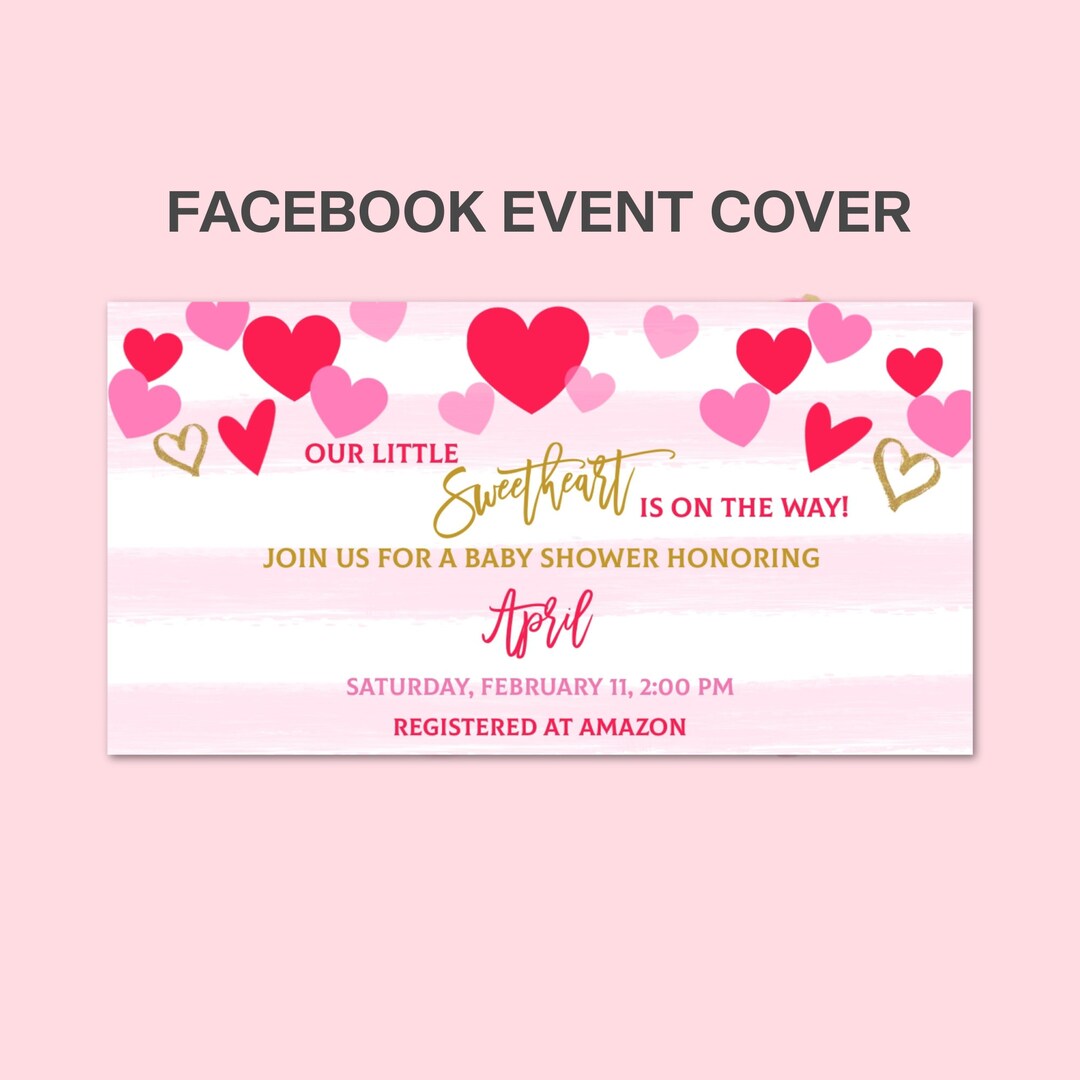 EDITABLE Baby Shower Facebook Event Cover Photo Little Etsy