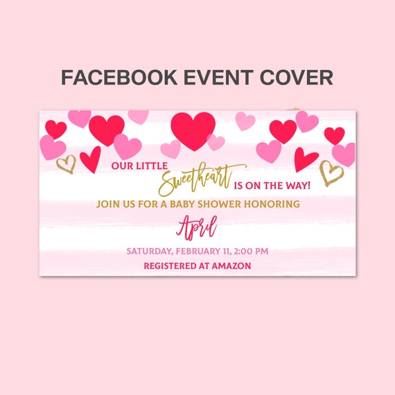 EDITABLE Baby Shower Facebook Event Cover Photo Little Etsy