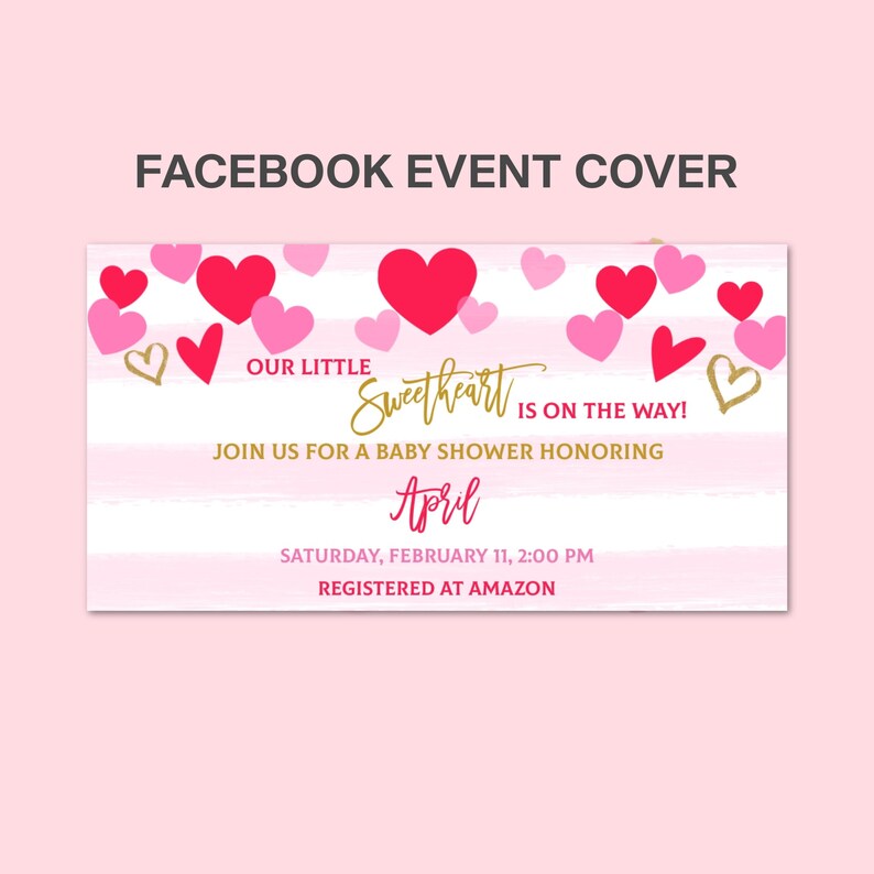 EDITABLE Baby Shower Facebook Event Cover Photo Little Etsy