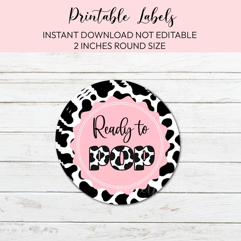 Ready to POP Labels Printable Cow Favor Toppers Stickers - Etsy