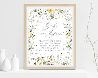 Baby in Bloom Sign: Wildflower Seed Favors (Digital Download)