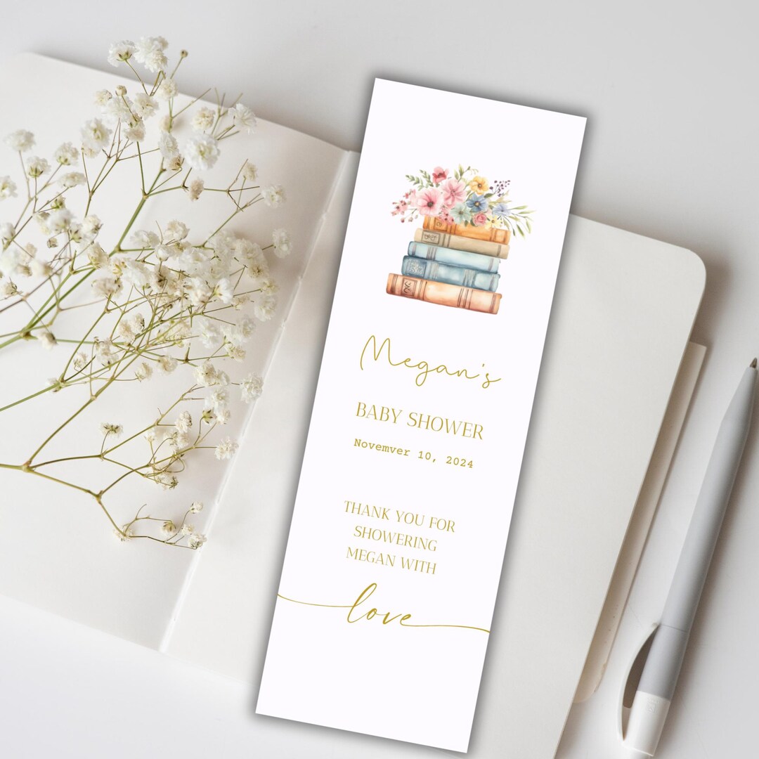 Storybook Theme Baby Shower Bookmark Template Printable New Chapter ...