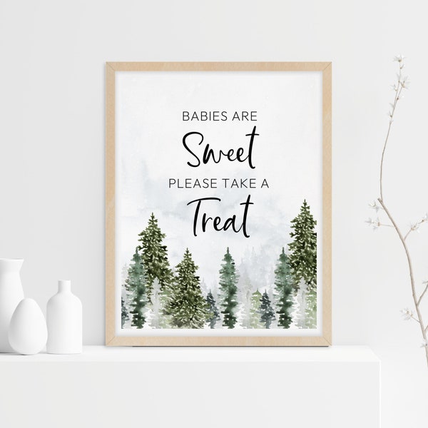 Les bébés sont Sweet Treat Sign, Forest Table Sign, Gender Reveal Party Signs, Adventure Baby Shower Printable, DIGITAL FILE