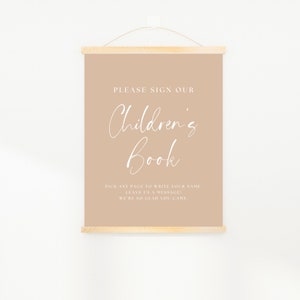 Beige Baby Shower Guest Book Sign: Minimalist Children's Book (digital ...