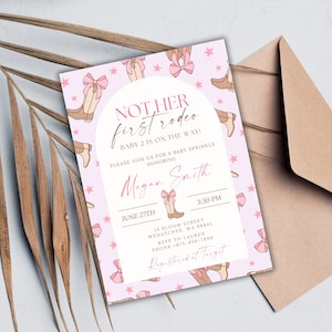 Cowgirl Baby Sprinkle Invitation: Not Her First Rodeo (Editable Template)