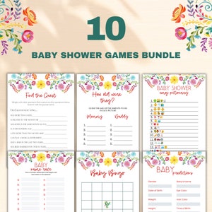 Fiesta Baby Shower Game Bundle: 10 Mexican Games (Digital Download)