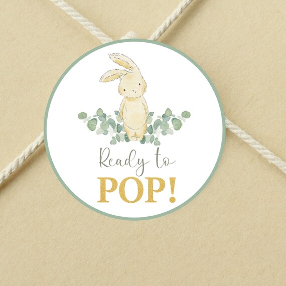 Ready to POP Labels Printable Bunny Gender Neutral Favor | Etsy