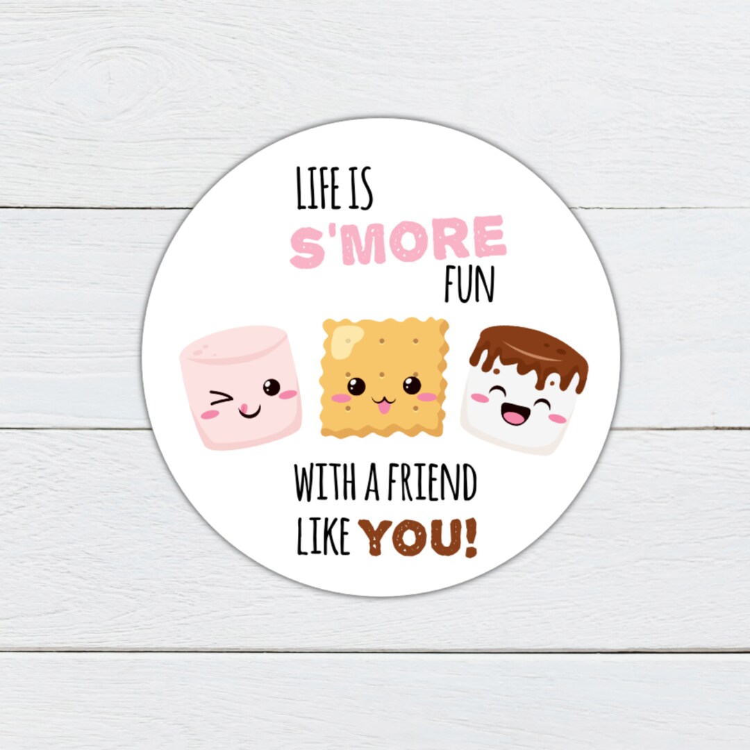 Life is S'more Fun Printable Tag, S'mores Tag, Pink Party Favor Tag ...