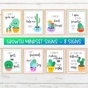 Growth Mindset Poster Set Printable Classroom Decor Bundle - Etsy