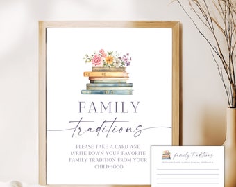 Storybook Baby Shower Sign & Card: Family Traditions (Digital Download)