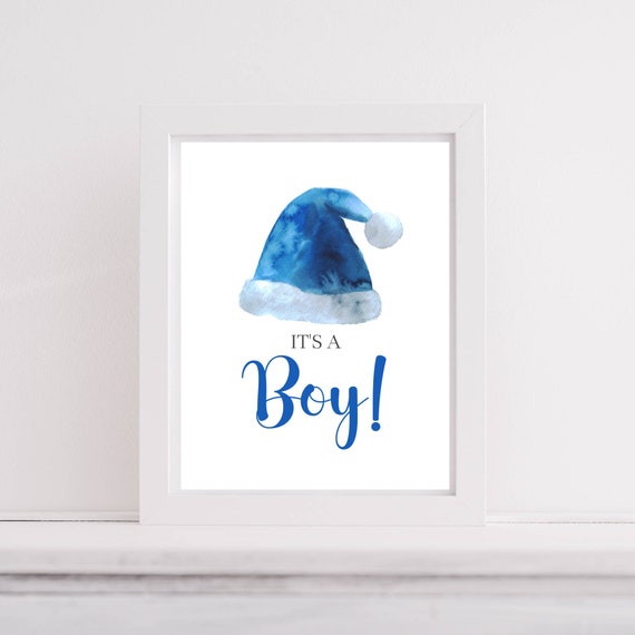 Its a Boy Sign Printable Announcement Santa Sign Boy Baby - Etsy