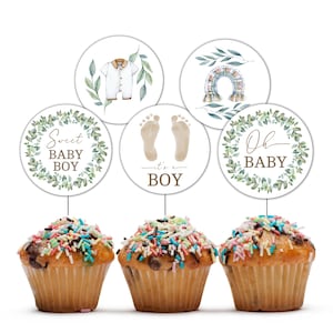 Boy Cupcake Toppers, its a boy cupcake, Neutral Printable Baby Shower Cupcake, boy cupcake toppers, Baby Shower Boy, Instant Download