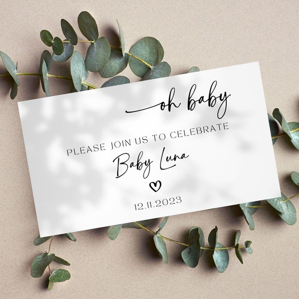 EDITABLE Minimalist Baby Shower Facebook Event Cover Banner Baby Baby Shower Facebook Event Header - Editable in Canva