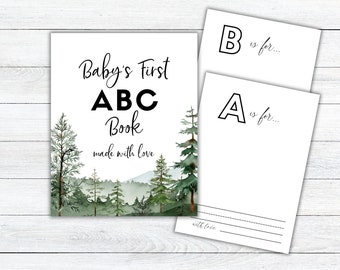 Libro ABC del bosque para baby shower: Actividad del primer alfabeto (Descarga digital)