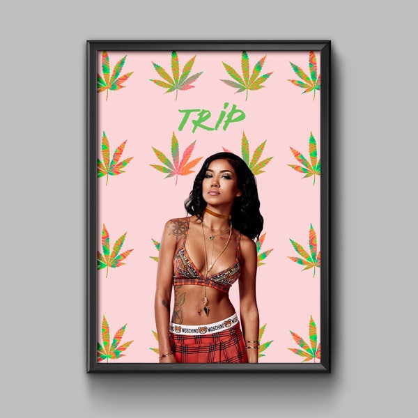 Jhene Aiko Trip Poster/ Music Poster/ Trap Art/ Hip hip Art/ Music Album Art/ Digital Download/ Printable Art