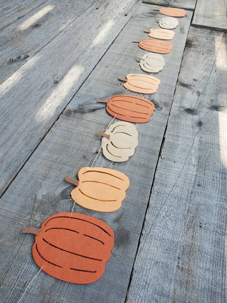 Ombre Pumpkin Garland, Modern Pumpkin Garland, Ombre Pumpkins, Pumpki…