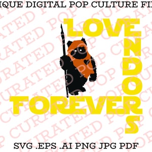 Endor Planet Wookie Chewbacca Millenium Falcon Episodio Trilogia Outer Space Adventure Odyssey I Love You I Know Han e Leia SVG File