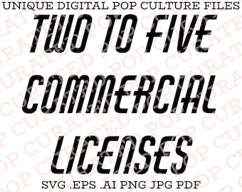 Two to Five Commercial Licenses for Pop Curated SVG Files