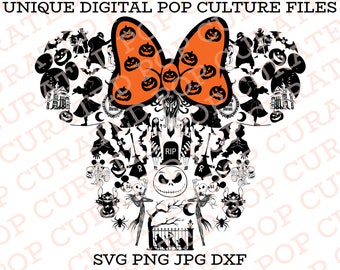 Minnie Mouse Halloween Ears Collage Haunted Mansion Foolish Mortals Cricut SVG File