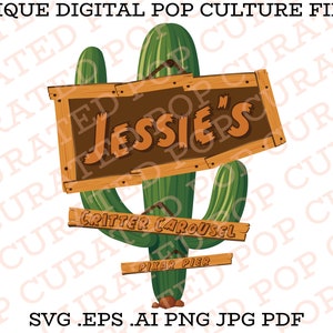 Jessie&#39;s Critter Carousel Buzz and Woody Cowgirl Bullseye Wild West Pixar Pier Toy Story Bullseye Anaheim California Adventure Custom SVG