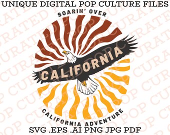 Soarin Over California Custom Designed SVG File California Adventure Immersive 3D Condor Flats Redwood Forest Pilot Flying Airplane Eagle