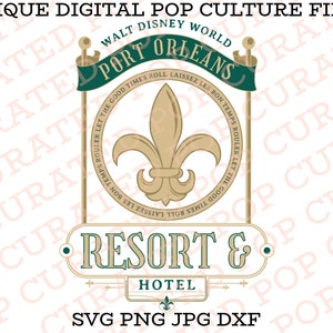 Port Orleans Resort Hotel WDW Baton Rouge Louisiana Princess and the Frog Tiana French Quarter Mardi Gras Fat Tuesday Cajun Custom SVG File