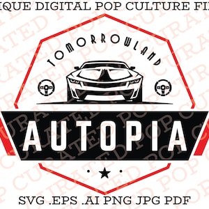 Autopia Tomorrowland Speedway Epcot Speedway Test Track Racing Ride Amusement Park Carousel of Progress Custom SVG File Cricut