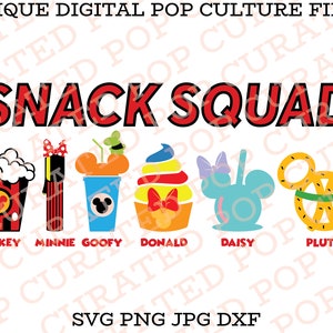 Anpassad Snack Squad Snack Goals Pluto Nöjespark Mus Popcorn Pretzel Caramel Äpple Glass T-shirtfil