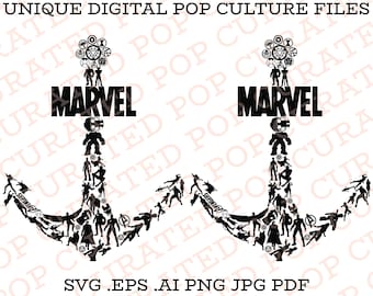 Marvel Day At Sea Cruise Ship Superhero Comic Book Super Power Tropical Vacation Custom SVG File Anchor MCU Galaxy Cricut