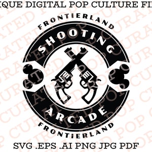 Frontierland Shooting Arcade Wild West Cowboy WDW Theme Park Ride Mickey Mouse California Adventure SVG