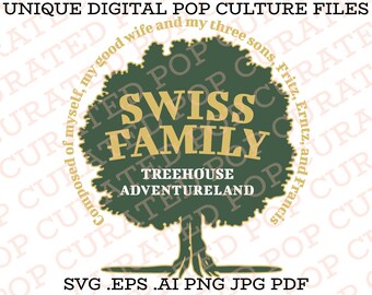 Swiss Family Treehouse Robinson Magic Kingdom Jungle Cruise Adventureland Best Selling Book Fairytale Story Jungle SVG