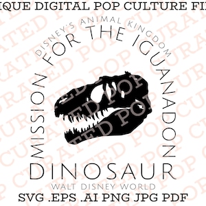 Dinosaur Ride Animal Kingdom Iguanadon Trex Raptor Dinoland USA Prehistoric Fossil SVG Magic Kingdom Epcot Custom Cricut File