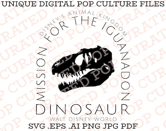 Dinosaur Ride Animal Kingdom Iguanadon Trex Raptor Dinoland USA Prehistoric Fossil SVG Magic Kingdom Epcot Custom Cricut File
