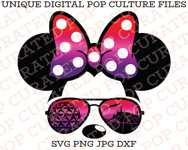 Minnie Mouse Sunglasses Epcot Ride Attraction Spaceship Earth Etsy