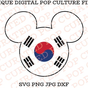 South Korea Flag Mickey Mouse WDW Amusement Park Epcot Daehanminguk Republic of Korea