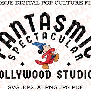 Fantasmic Hollywood Studios Show Fantasia Movie Fireworks Light Show Making Memories Wizard Dancing Broom Cartoon Movie Custom SVG File